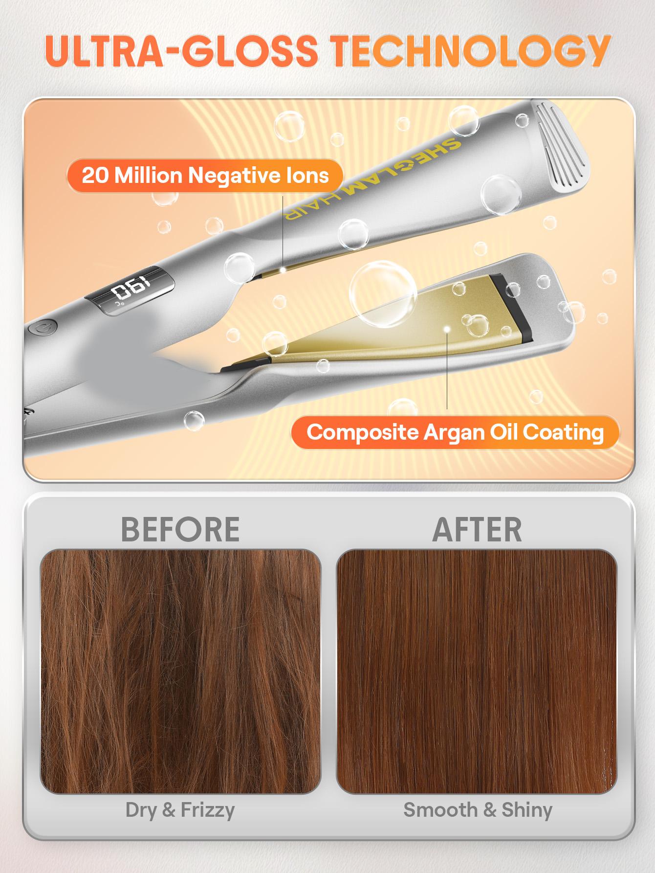 【BOGO SALE】SHEGLAM HAIR Sleek Chic Twist Kiss Flat Iron-US Plug-Effortlessbeauty- Coachella