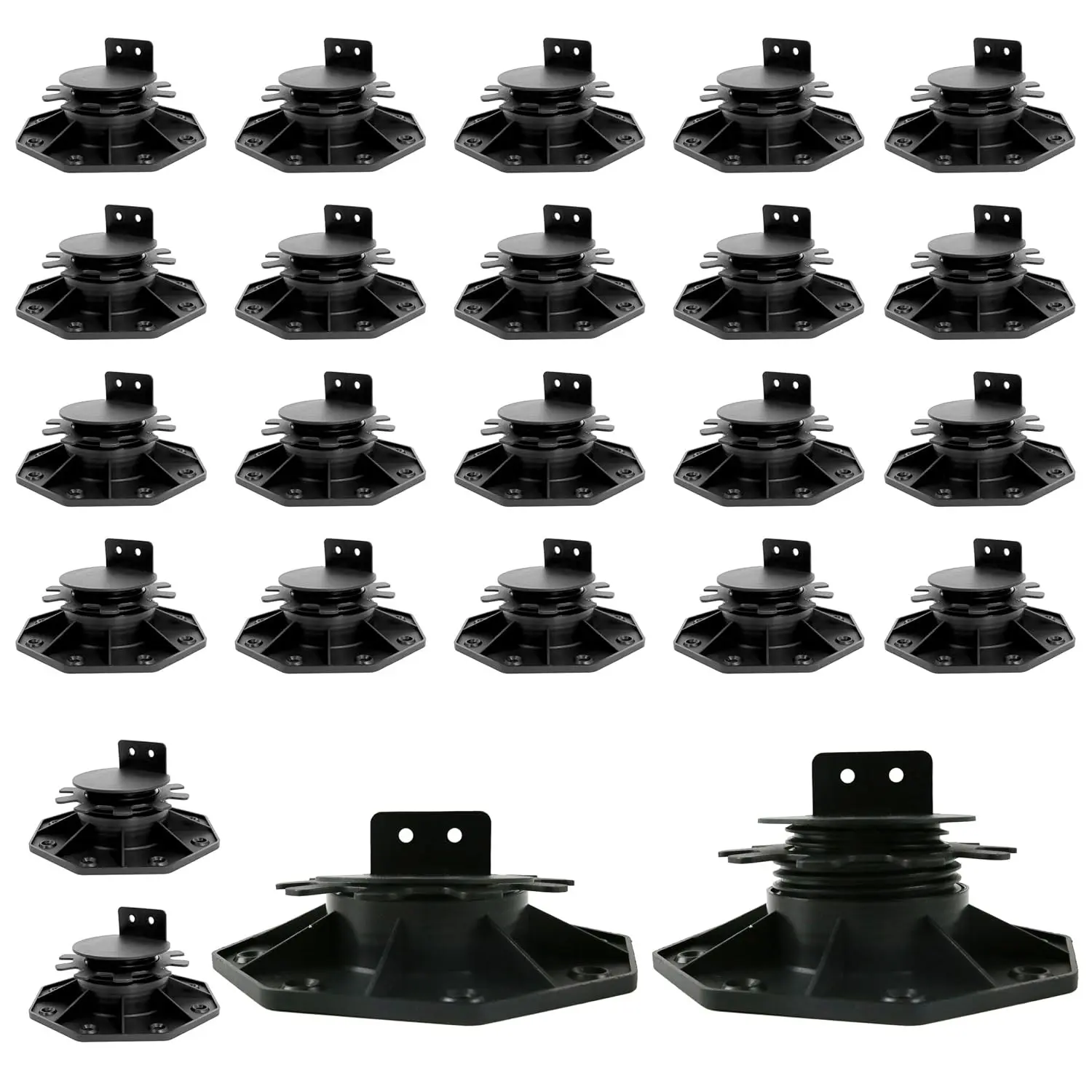 24PCS Adjustable Deck Support Pedestal Blocks (1-3/16" to 2-3/8")