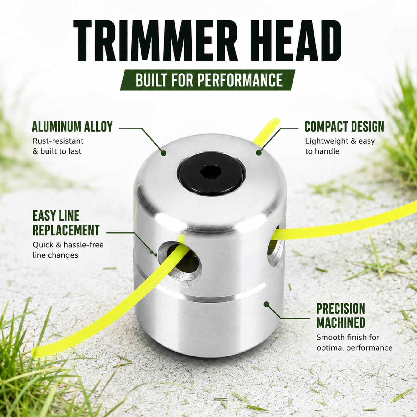 Trimmer Headss Grass, Universal Aluminium Weed Eater Heads with Four Lines, for most lawn mowers, practical and compact, with low vibration and good wear,Weed Eater Heads Trimmer Heads Replacement for Grass Cutter Accessories,Grass Brush Cutter Accessory