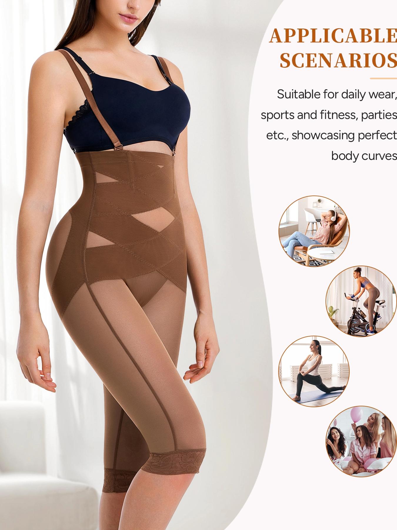 Women's Lace Mesh Seven-Quarter Yoga Pants, High Waist Crossed Fabric, Adjustable Detachable Straps, Breathable and Stretchy