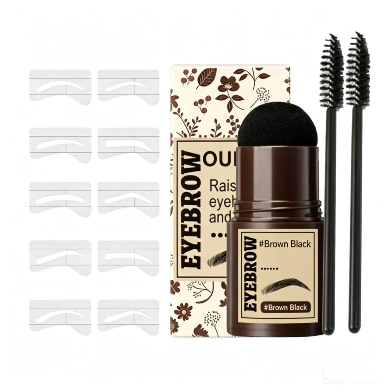 1-Step Daily Eyebrow Stamping Single Unit Kit with Temporary Powder Stick - Waterproof, Sweat-Resistant, Long-Lasting for Brow Design, Contour Makeup (Beauty & Personal Care Eyebrow Product)