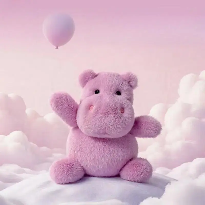 26cm Simulated Hippopotamus Stuffed Plush Toy - Cartoon Anime Aesthetic, Anime Look, Storytime Companion, Fun & Interactive Playmate, Elegant & Unique Children's Birthday Gift Pillow, Adorable Cartoon-Inspired Design