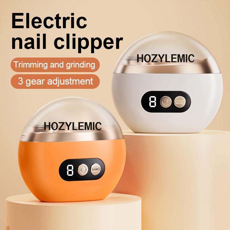 Smart Electric Nail Clipper 2-in-1 Nail Polisher Trimmer, USB Rechargeable, with Anti-Cut, Grinding, and Lighting Functions, Ideal for Manicures, Nail Filing, Polishing, and Shaping, a Perfect Gift