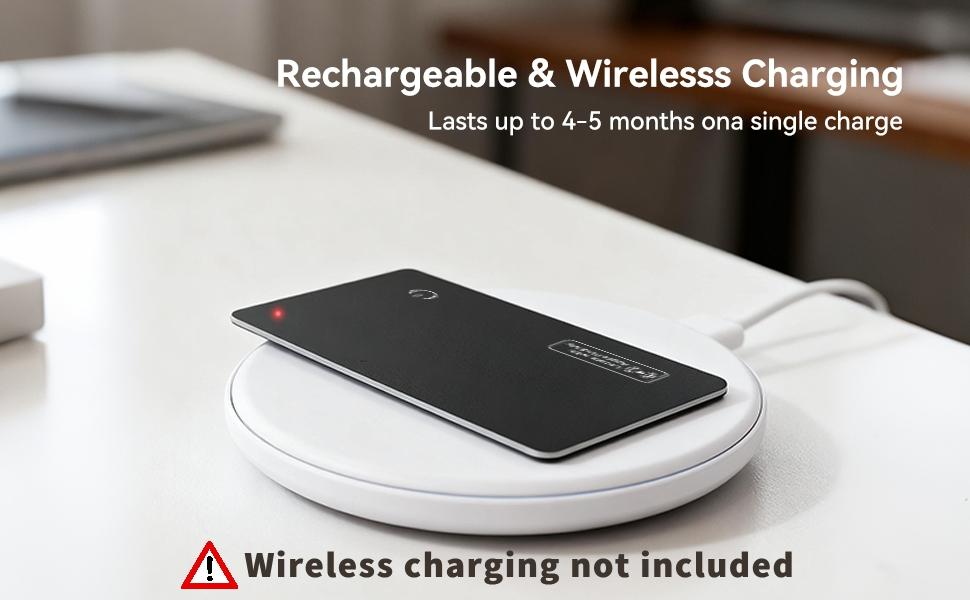 Wallet Tracker Card, Wireless-Charging Wallet Locator, Smart Tracker for Wallet (iOS Only), Wireless Positioning Tracker for Luggage, Phone, Passport and Other Items #GLOBAL PICKS