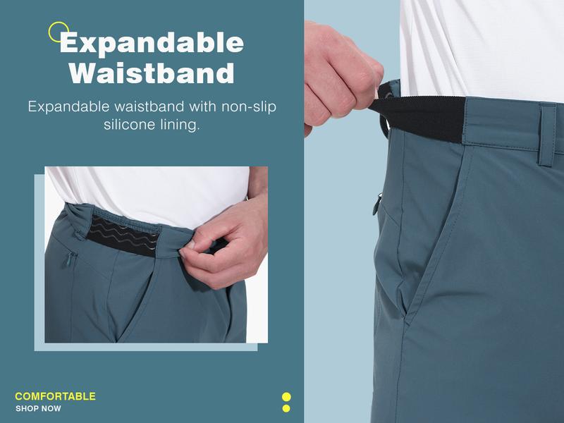 GOPUNE Mens Fashion 4-Way Stretch Golf Pants Lightweight Quick-Dry Casual Work Pant with 3 Pockets Menswear Trouser #SpringFresh