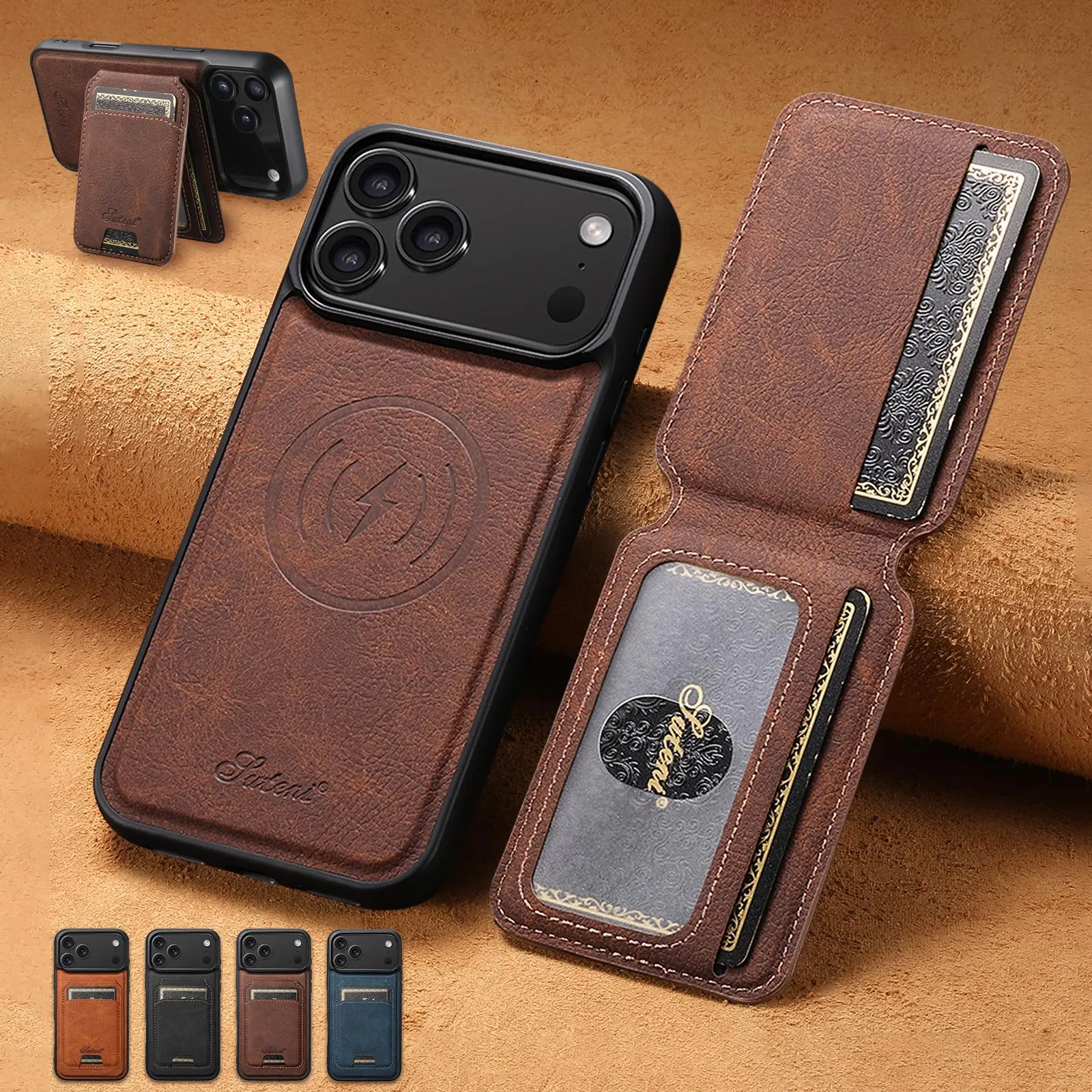 Removable Magnetic RFID Blocking Wallet Case for iPhone 18 Pro Max/17/16/15/14/13/12 Pro Max - MagSafe Compatible Flip PU Leather Case with Card Holder, Shockproof Phone Cover for Women Men
