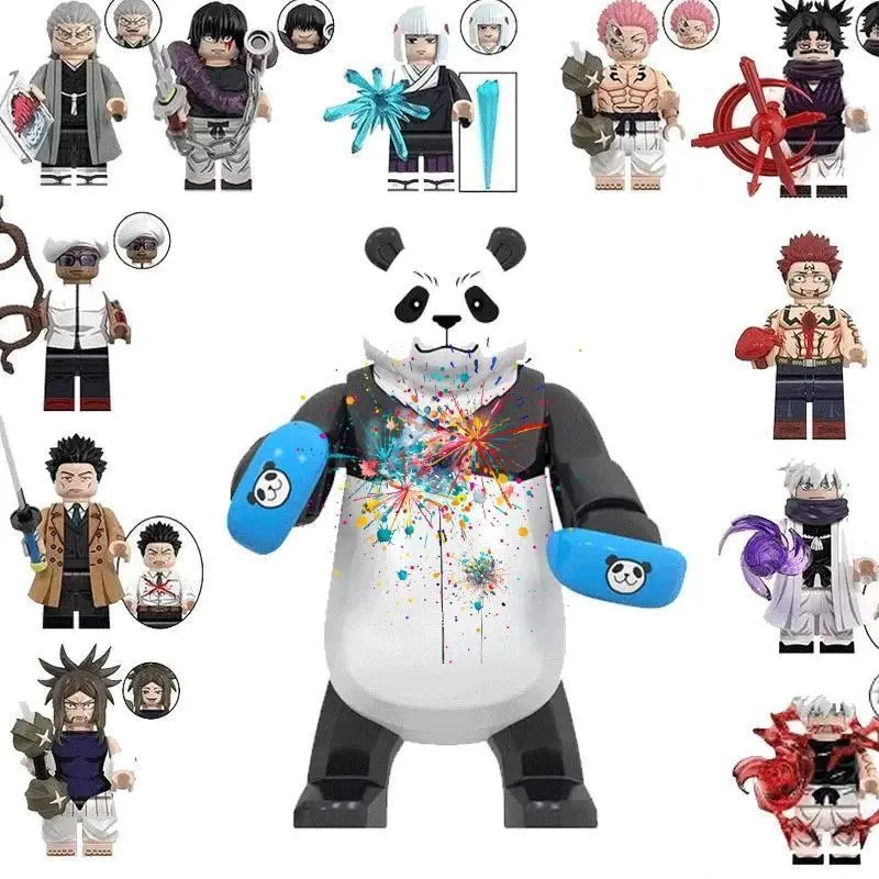 48pcs Jujutsu Kaisen Building Blocks Itadori Yuji Gojo Satoru Ryomen Mini Action Figure Accessories Christmas Gift for Kids
