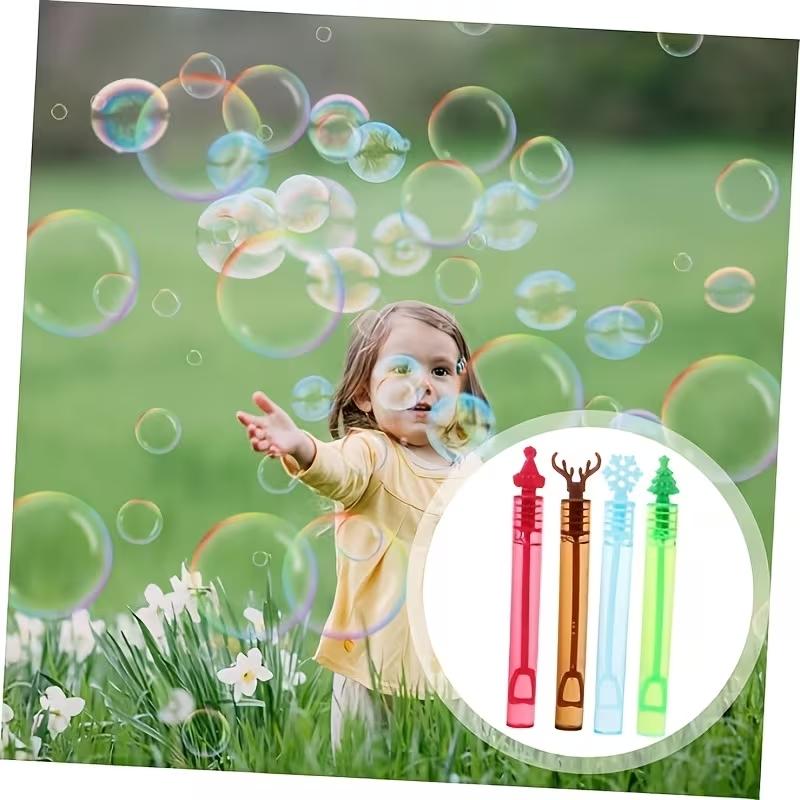 10pcs Outdoor Bubble Sticks, Fun Bubble Blowing Sticks, 4 Mixed Styles, Ideal for Christmas, Weddings, Parties, Outdoor Celebrations