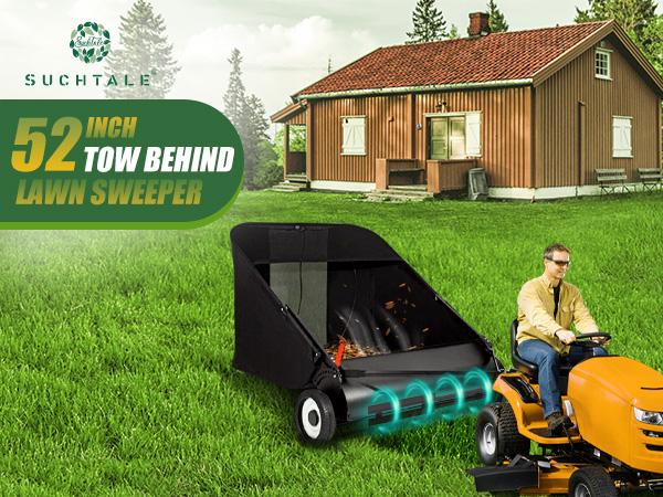 52" Tow-Behind Yard Sweeper for Leaves & Debris, 26 cu.ft Hopper, Adjustable Height — Ideal for Fall Cleanup & Halloween Gift Idea, Black Friday Deal 52" Tow-Behind Yard Sweeper for Leaves & Debris, 26 cu.ft Hopper, Adjustable Height — Ideal for Fall Cleanup & Halloween Gift Idea, Black Friday Deal