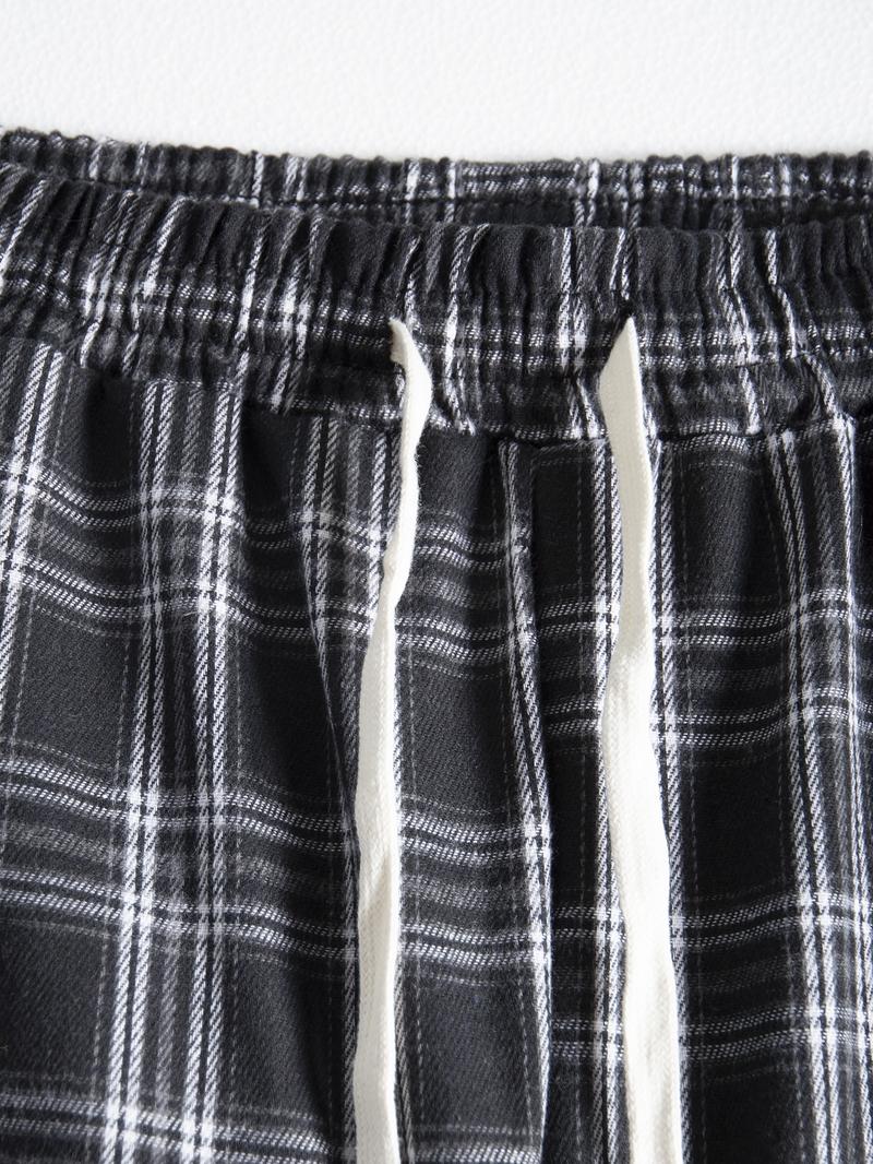 Men's Plaid Lounge Pants - Soft & Comfortable Sleepwear with Straight Cut and Drawstring Waist, Suitable for Daily Home Wear and Outdoor Strolls, Loungewear
