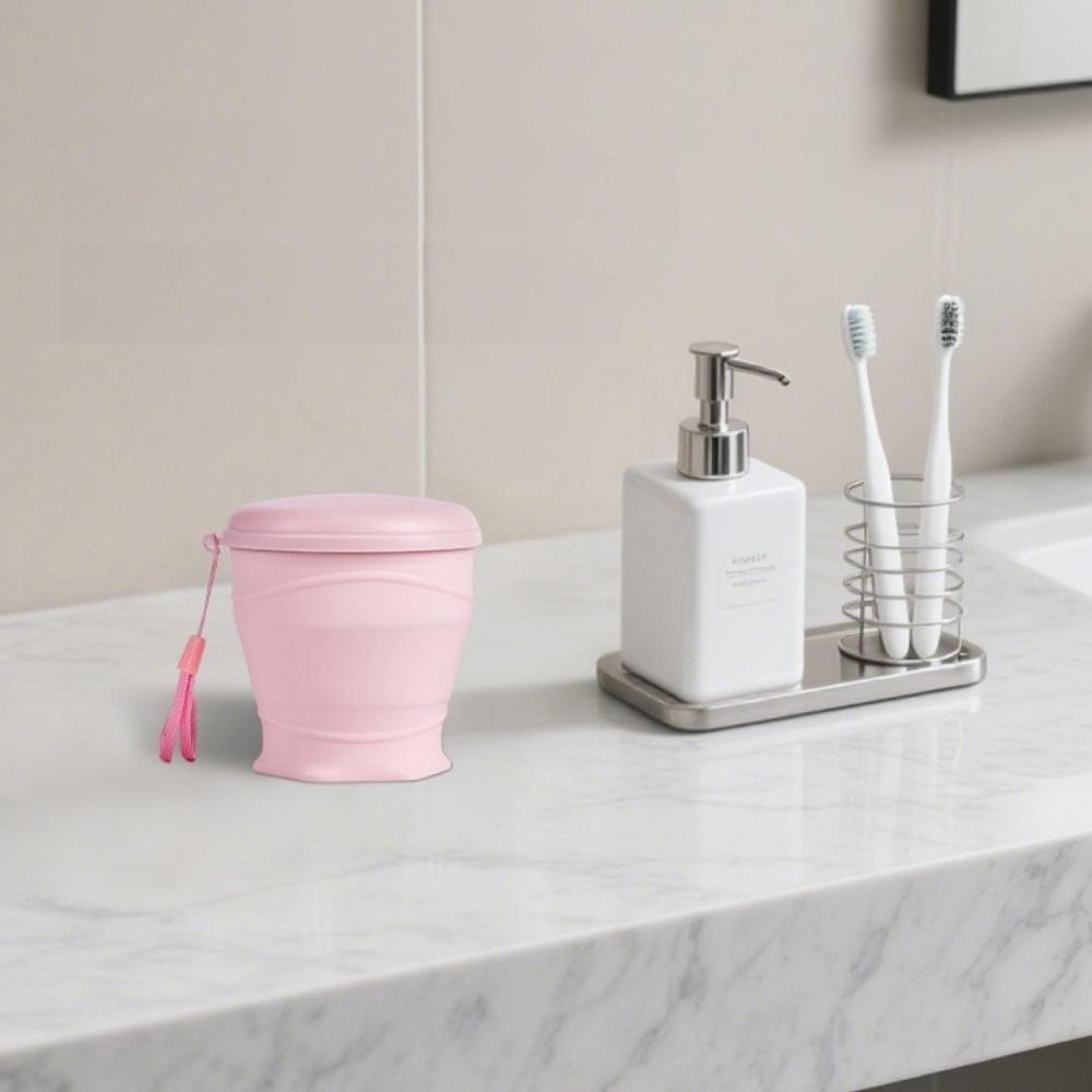 180 milliliters foldable water bottle, silicone foldable travel cup - Silicone foldable camping cup with lid - Easy to store, convenient to carry, suitable for travel and camping use