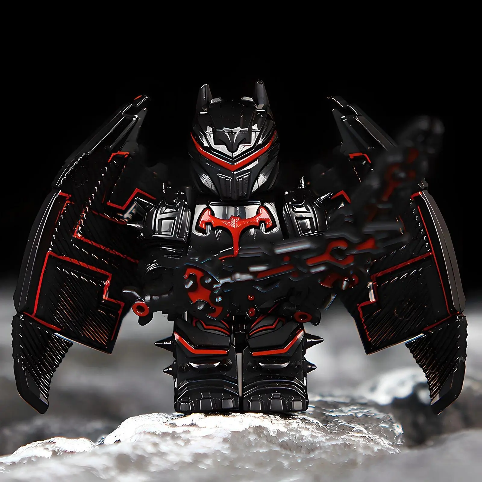 2026 Hot selling toys Third-party Renminbi CD14 Bat Mecha Mobile Hero Dark Hell Assembly Building Block Toy Internet-famous toy