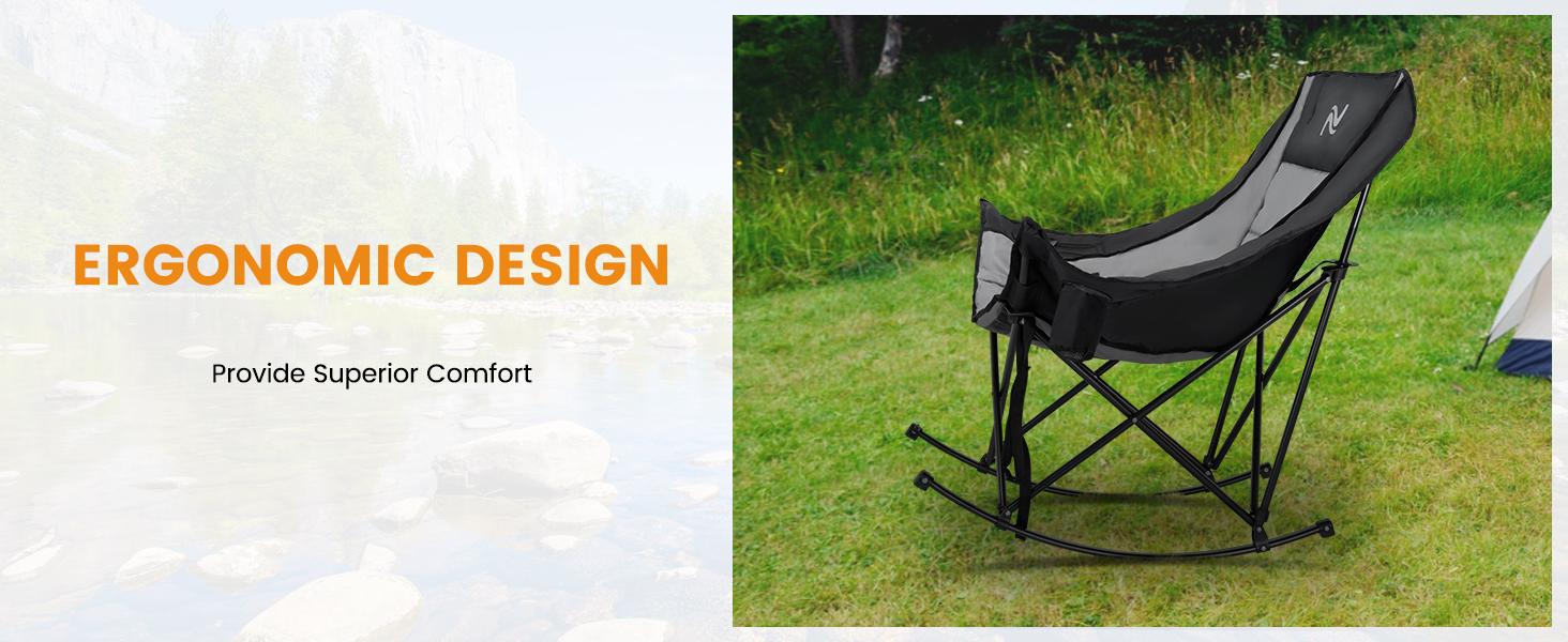 SLSY Oversized Heated Rocking Camping Chair, Outdoor Rocker Padded Recliner Folding Lawn Chaise, with Side Pockets & Carry Bag for Patio Backyard, Power bank not included SLSY Oversized Heated Rocking Camping Chair, Outdoor Rocker Padded Recliner Folding Lawn Chaise, with Side Pockets & Carry Bag for Patio Backyard, Power bank not included