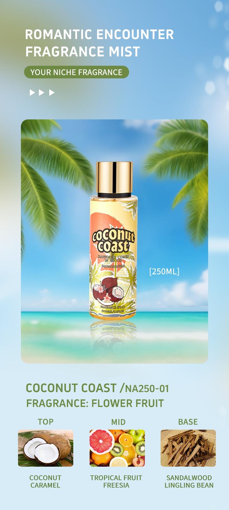 250ml Large Capacity Women's Floral Fragrance Spray, 2-in-1 Hair & Body Mist, Long-Lasting Scent, Odor Eliminating Fresh Fragrance for Daily Use