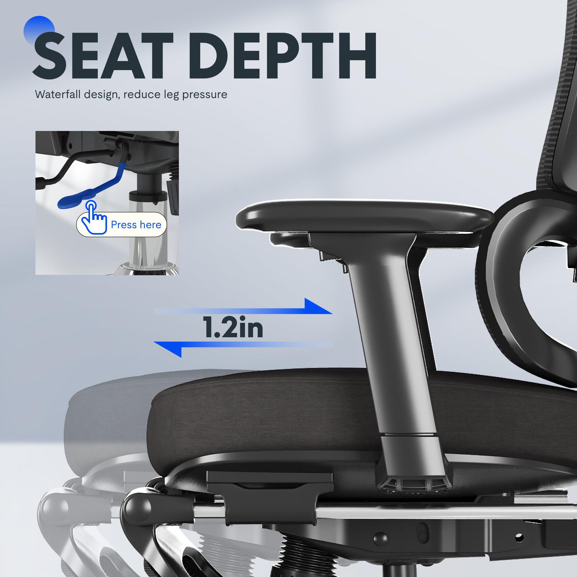 【TikTokShopBlackFriday】FLEXISPOT ErgoX  Foam Premium Ergonomic Office Chair with Footrest, Adjustable 3D Armrests, Dynamic Lumbar Support, Recline & Tilt Function, Mesh or Foam Seat, Adjustable Height & Seat Depth for Home and Office