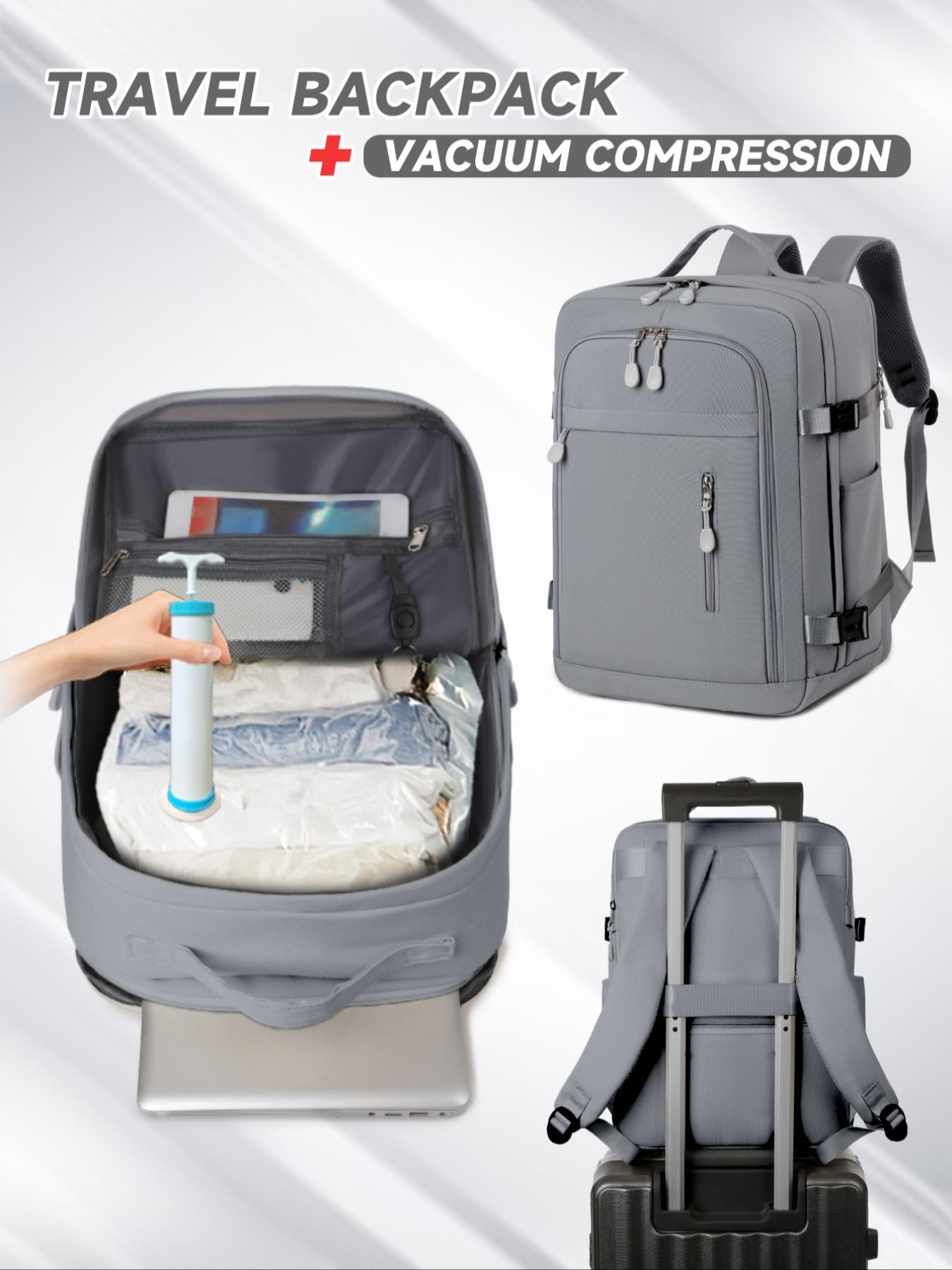 Vacuum Compression Backpack with Air Pump, Large Capacity Travel Bag 40x30x20 Cm, Space-Saving Design, Ideal for All Seasons, Laptop Travel Backpack, Travel Backpacks