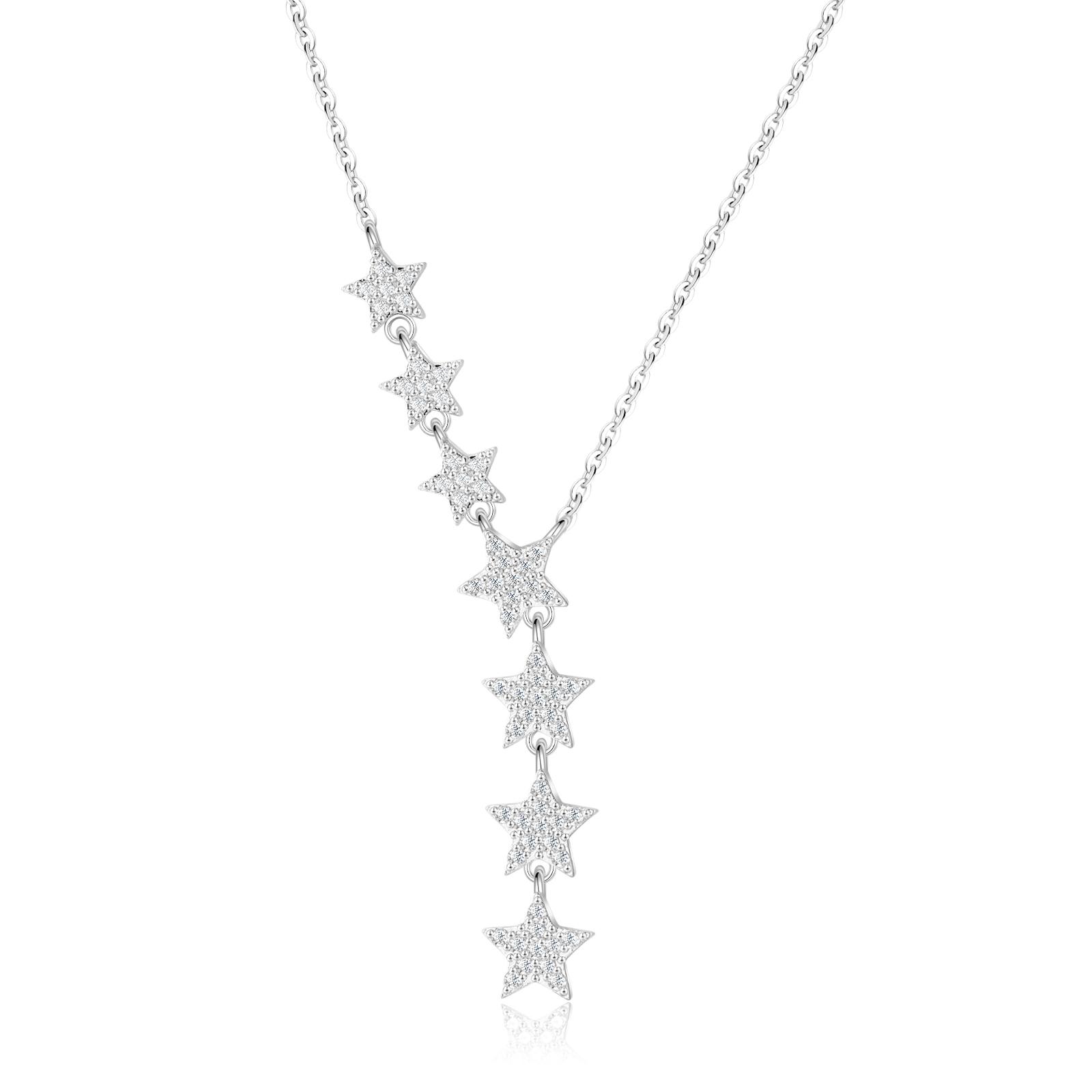 MIDEEO Gold/Silver/Rose-gold Seven-Zircon Star Y-shaped 14K Gold Plated Necklace 16.53+1.96 Inches Hypoallergenic Gift Boxed Jewelry MIDEEO Gold/Silver/Rose-gold Seven-Zircon Star Y-shaped 14K Gold Plated Necklace 16.53+1.96 Inches Hypoallergenic Gift Boxed Jewelry
