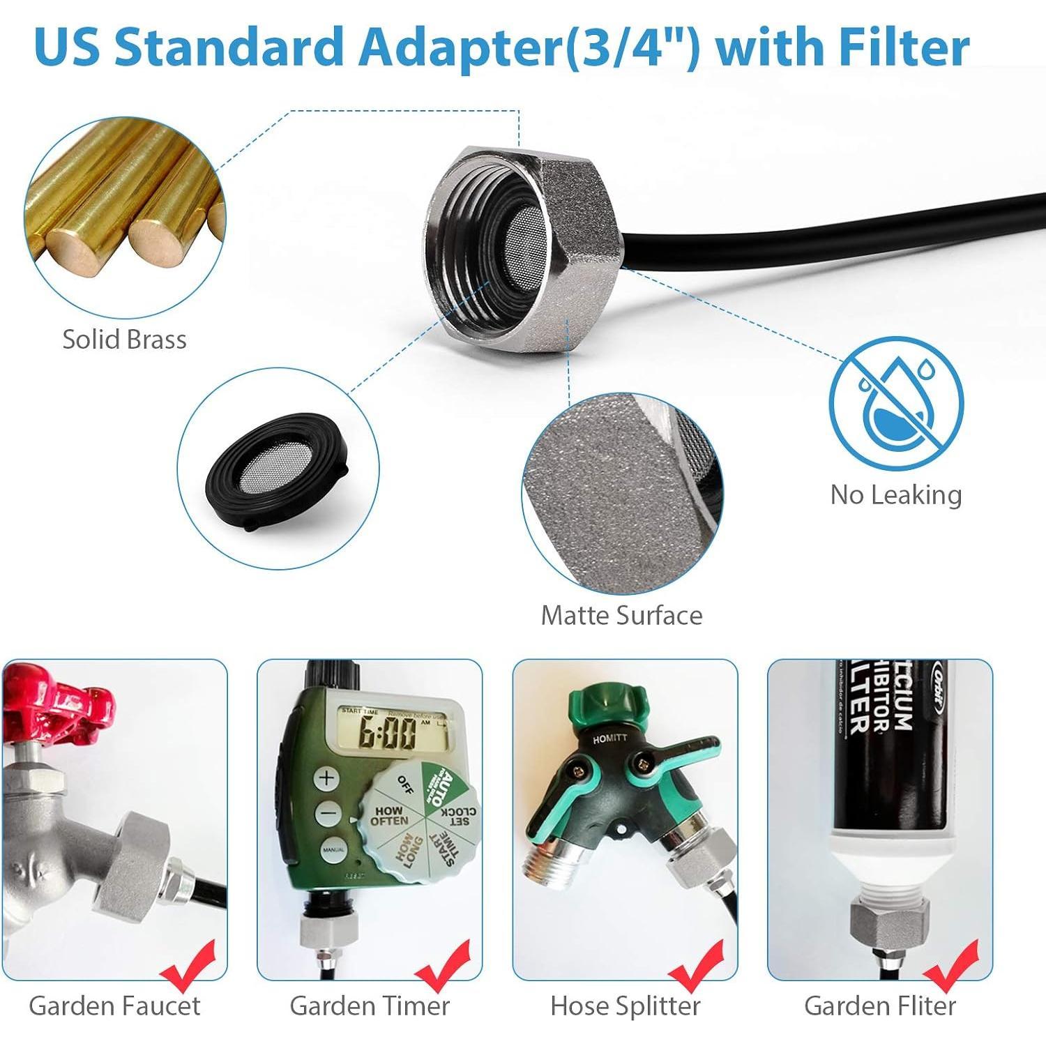 Misting Cooling System, Outdoor Misting System for Patio, 40 FT Misting Line+10 Mist Nozzles+3/4" Brass Adapter,Outdoor Mister System for Patio Garden Trampoline Greenhouse Misting Cooling System, Outdoor Misting System for Patio, 40 FT Misting Line+10 Mist Nozzles+3/4" Brass Adapter,Outdoor Mister System for Patio Garden Trampoline Greenhouse
