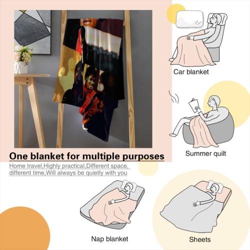 Retro Music Star Photo Collage Soft Fleece Throw Blanket Available In 30X40in 40X50in 50X60in 60X80in For Teens Adults Music Fans Bedroom Sofa Couch Dorm Travel Camping Home Decor Birthday Holiday Gift