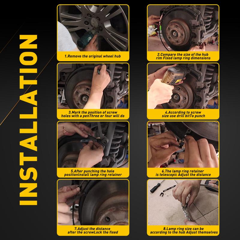 17.5" RGB & Chasing Flow Double Row LED Wheel Ring Rim Lights For Truck Car set