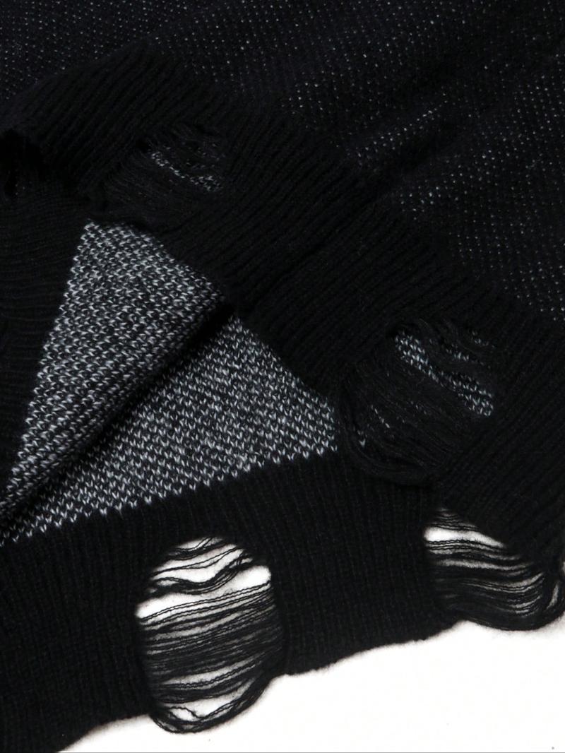 Men's Fashion Casual Loose Fit Double Face Jacquard V-Neck Sweater Vest, Spring Autumn Winter, Sleeveless, Versatile and Simple Design