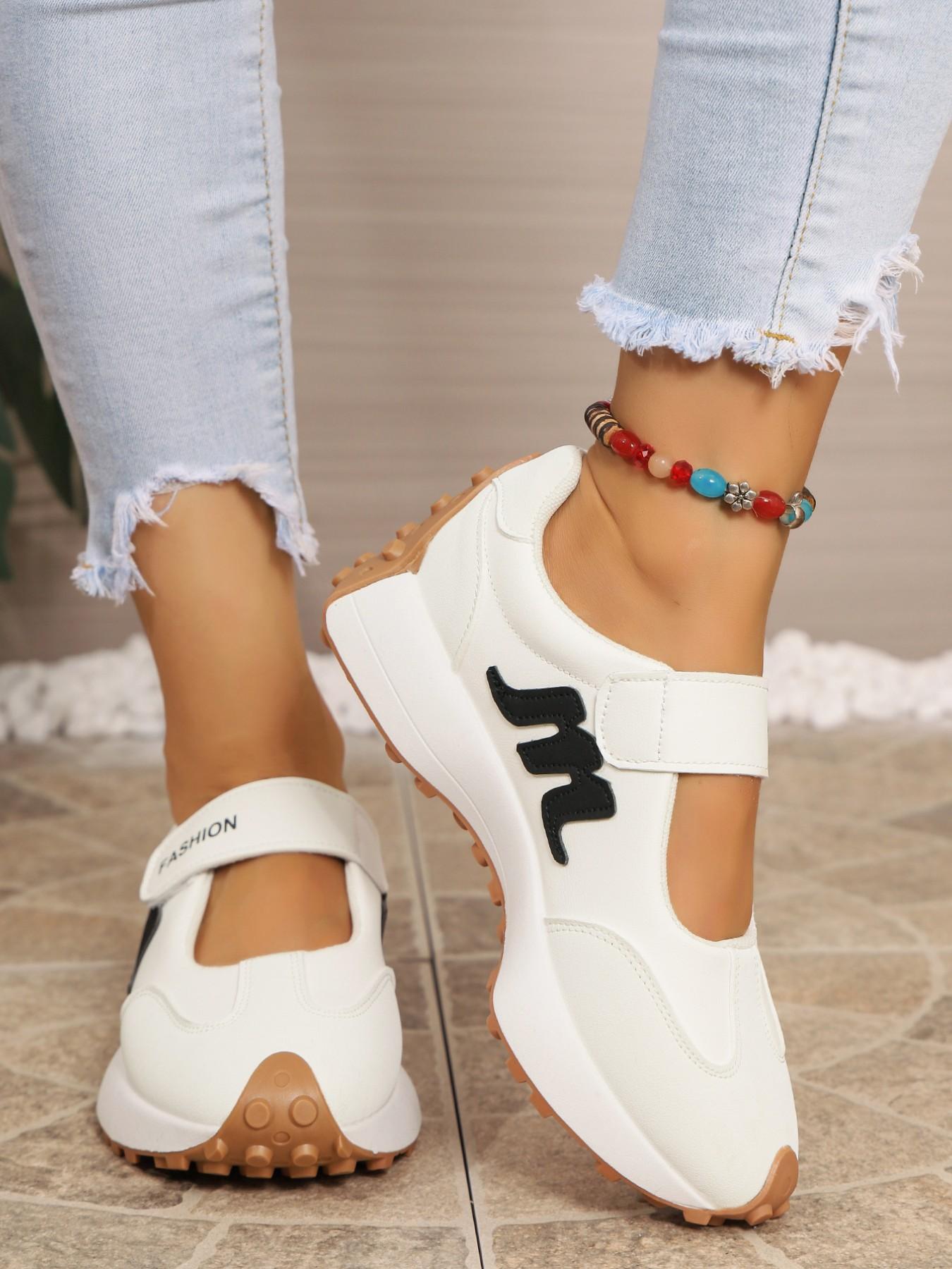 Women's Athletic Shoes Spring Autumn Elegance Fashion Casual Round Toe Low Top Lace-Up Thick Sole Breathable Outdoor Sneakers, Fashionable Casual Sneakers