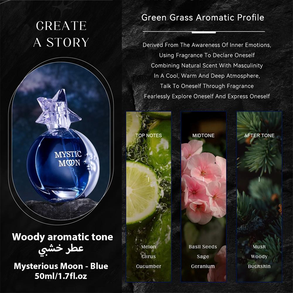 Mysterious Blue Star Moon Women's Eau De Toilette, 50ML, Long-Lasting Woody Oriental Fragrance, Perfect Gift for Special Occasions