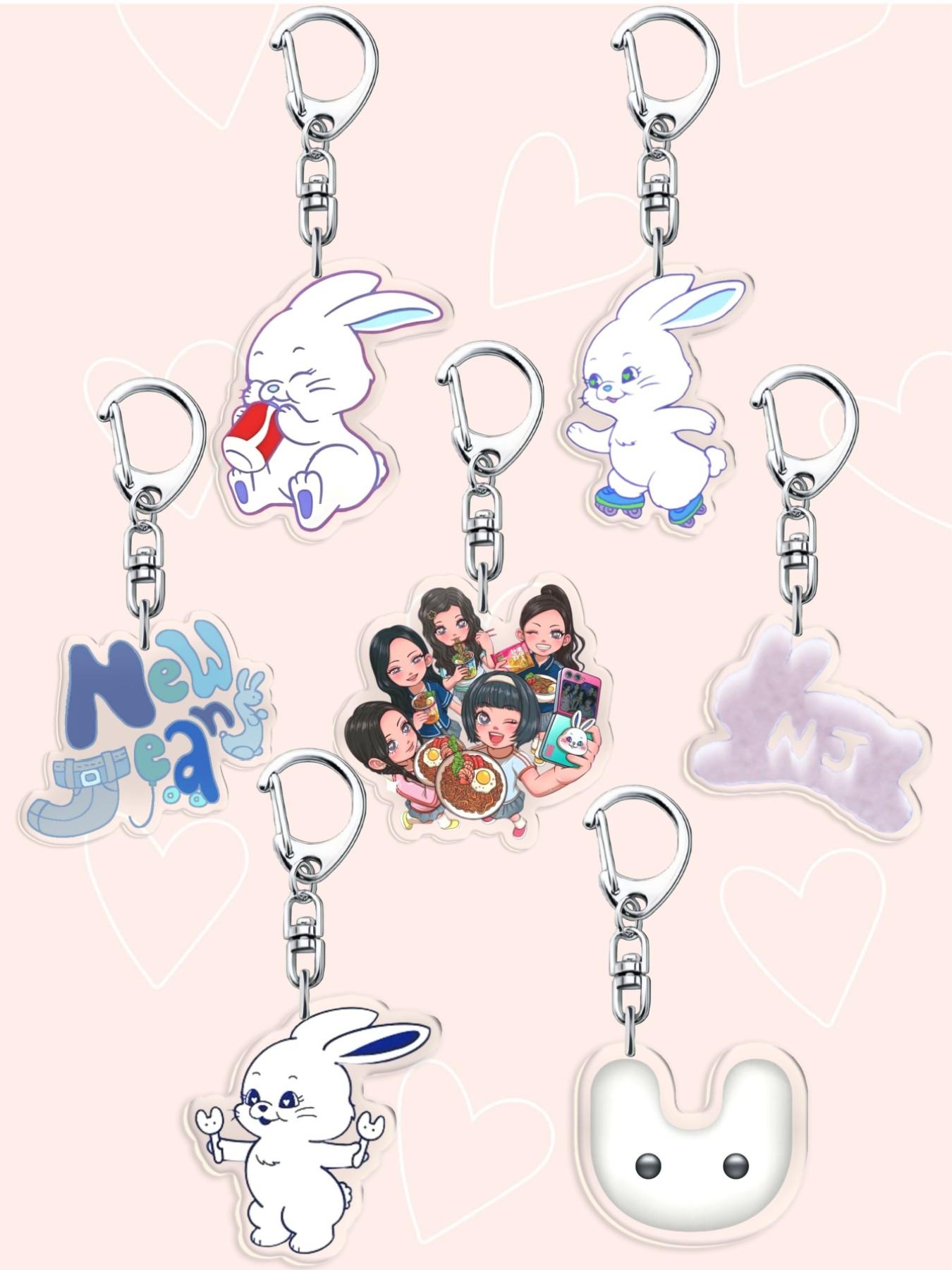 New Cowboy Cartoon Acrylic Keychain, Cute Animal Rabbit Backpack Charm, Best Friend Gift Keychain, Birthday Gift, Holiday Gift