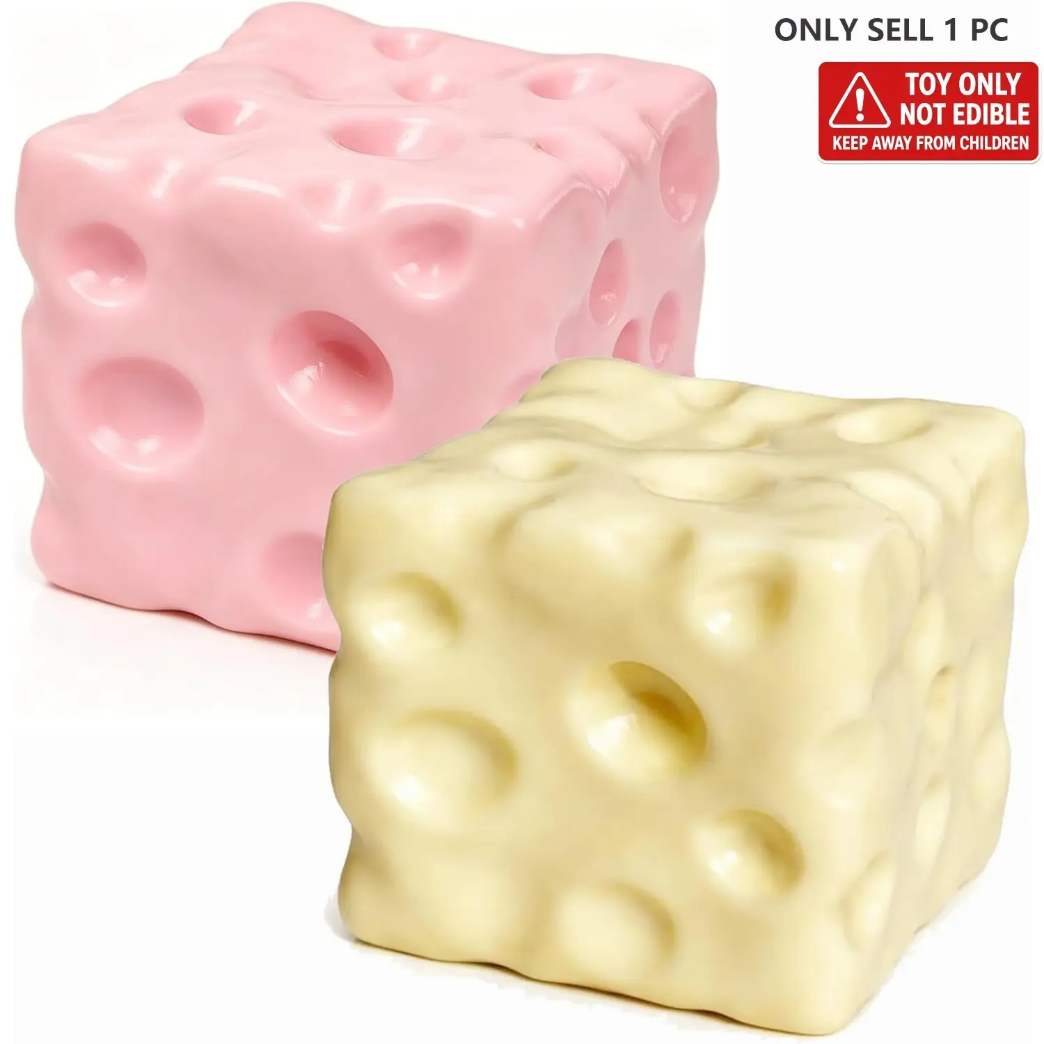 Squeeze Cheese Squishy, Soft Novelty Moldable Sensory Toy, Stress & Anxiety Relief Fidget Toy, Comforting Texture for Relaxation
