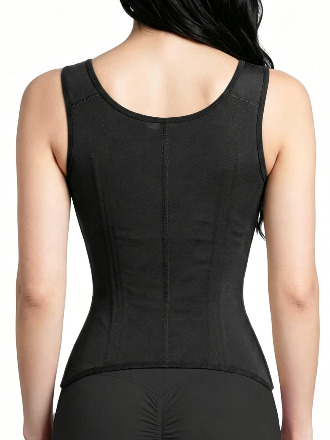 Women's Zipper Hook Waist Shaper Tight Top, Sports Fitness Belted Waist, Daily and Workout Shaping Compression Wear, Shapewear, Compression Tummy Tuck, Compression Body Shapewear