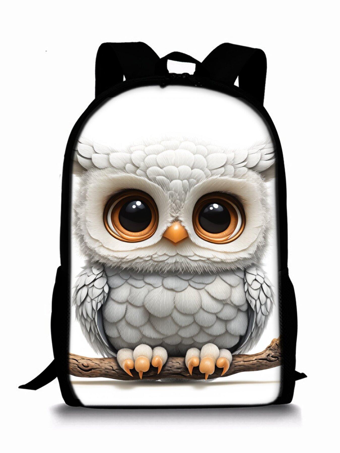 Cute Owl Print Single-layer Backpack