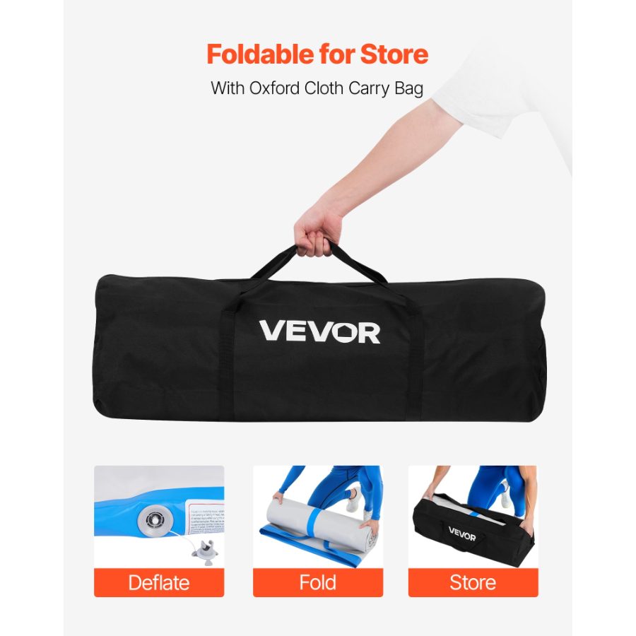 fathersdaygift VEVOR 10x5 ft Wrestling Mat Inflatable, Martial Arts Thick Mat for Outdoor Indoor Home Gym Exercise, PVC Foldable Training Mats with 600W Air Pump, for Gymnastics Tatami Jiu Jitsu BJJ MMA Judo, Gray