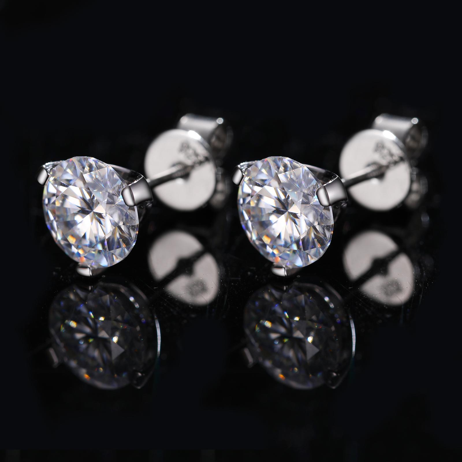 【#E50】UCCIYO Lab-created moissanite Earrings For Women S925 Sterling Silver Stud Earring Men Hip Hop Jewelry Couple Gift