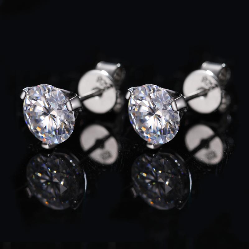 【#E50】UCCIYO Lab-created moissanite Earrings For Women S925 Sterling Silver Stud Earring Men Hip Hop Jewelry Couple Gift