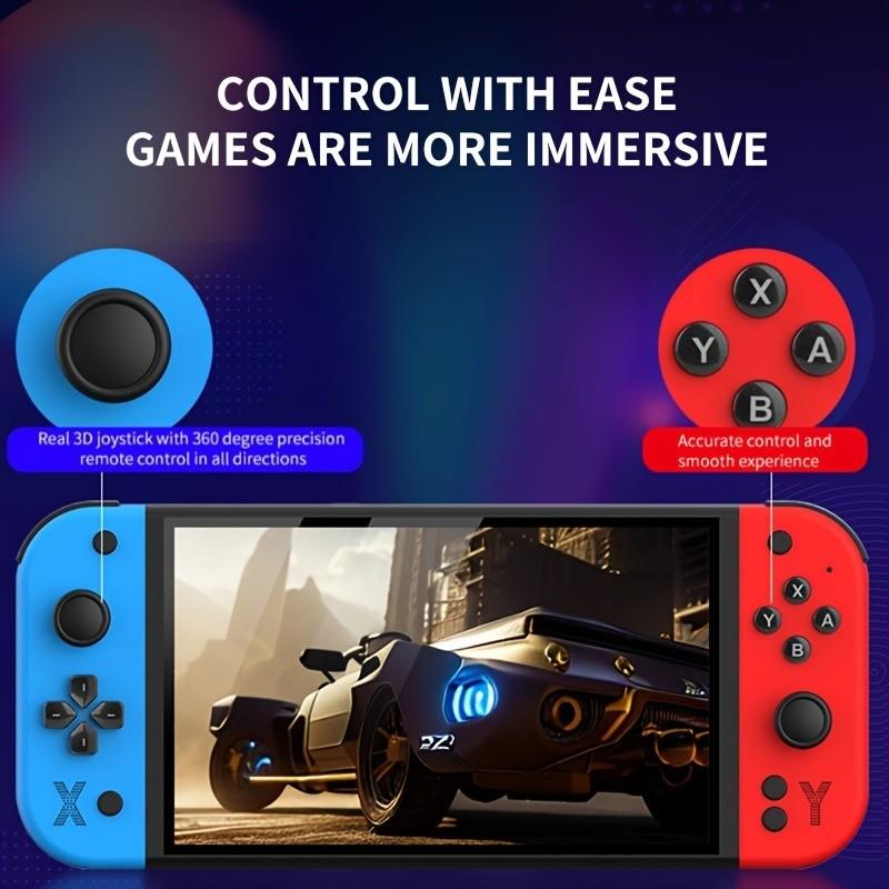 G90 Handheld Game Console, Rechargeable Portable Gaming Device, 7-Inch IPS HD Screen, 4000mah Long-Lasting Battery, Retro Button Layout