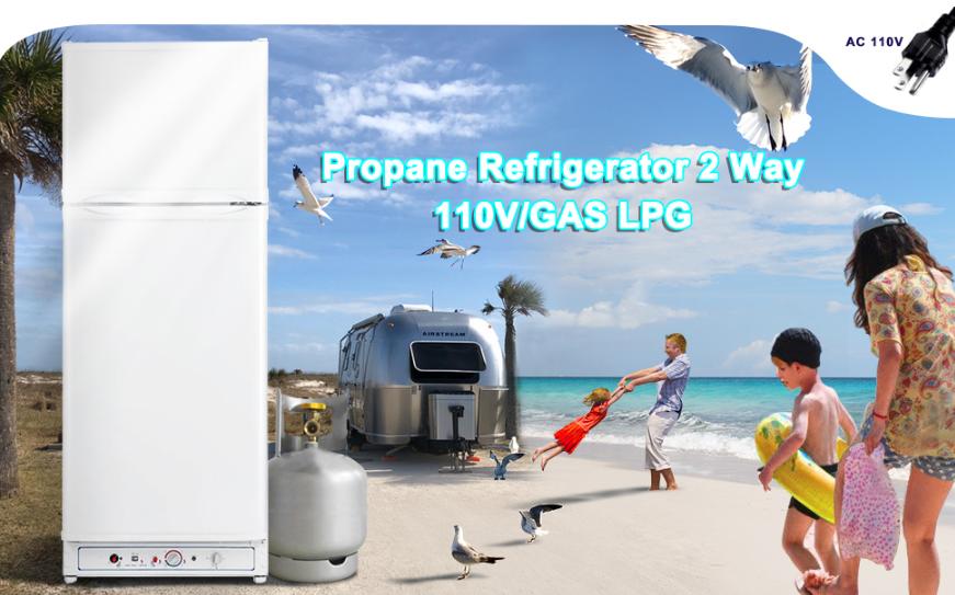 Smad 9.7 Cu.Ft Gas Propane Fridge Freezer LP Caravan Camper RV Fridge Garage AC Smad 9.7 Cu.Ft Gas Propane Fridge Freezer LP Caravan Camper RV Fridge Garage AC