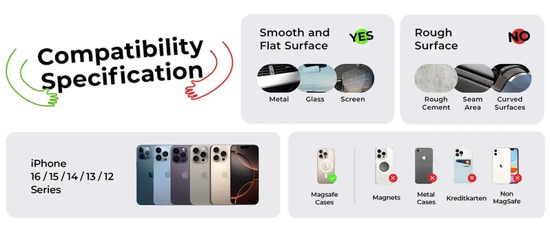 Product Introduction of LISEN Suctionpro Phone Holder, 360°Vacuum Car Phone Holder, Suction Phone Mount with One-Step Lock, Retractable, Compact & Stable Design, Car Accessories 4