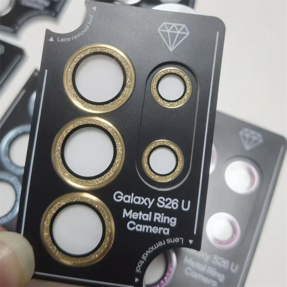 Glitter Bling Metal Lens Ring Glass for Samsung Galaxy S26 S25 S24 Ultra Camera Lens Protector Covers on Galaxy S26 S25 S24 Plus