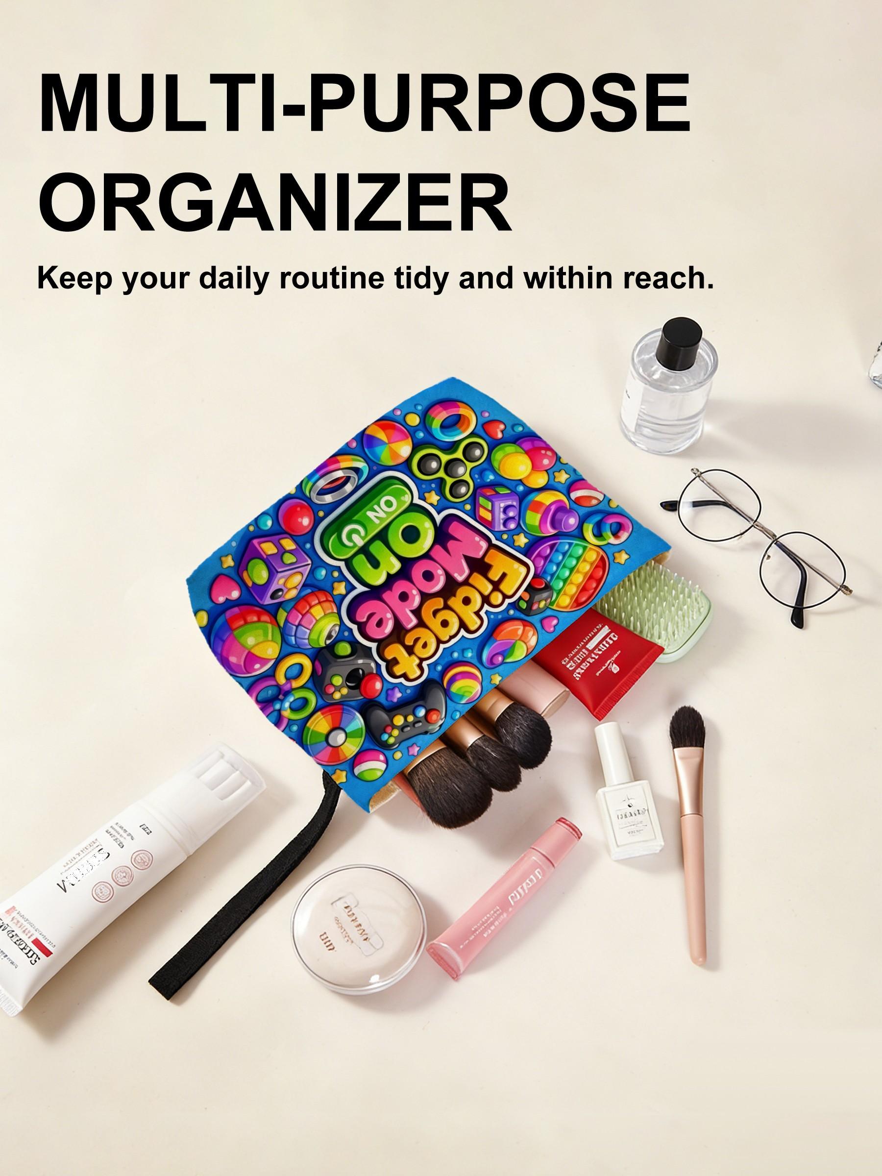 “Fidget Mode On Canvas Pouch – Versatile Storage for Cosmetics, Chargers, Snacks, Small Tools & Essentials | Thoughtful Gift for Fidget Toy Lovers, Women, Friends, Colleagues, Partners | Perfect for Birthdays, Christmas, Valentine’s Day, Mother’s Day, Tha