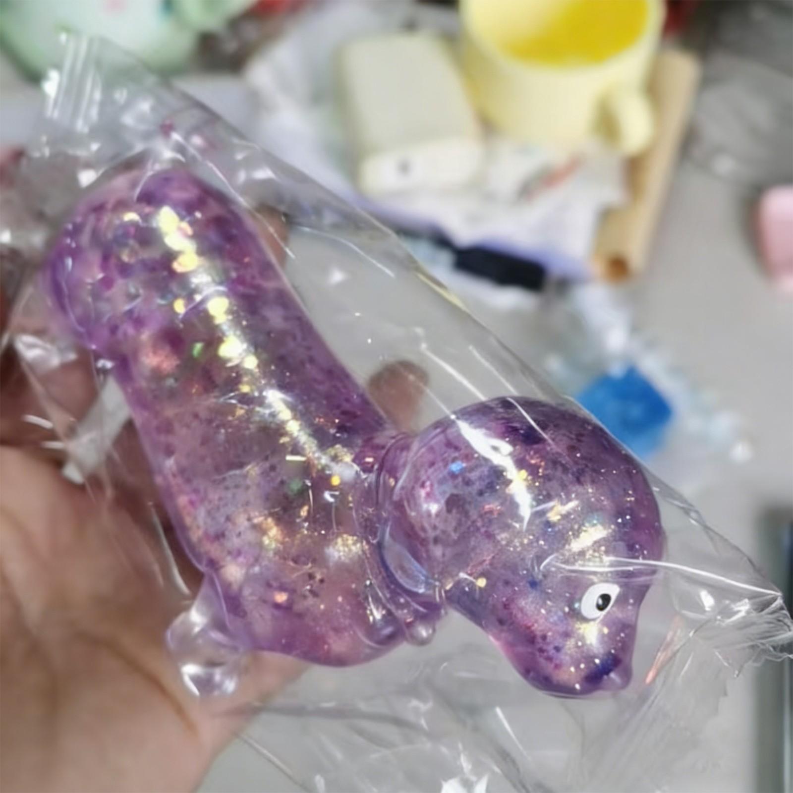 1/2/4PCS Dachshund Squishy Toy, Squishy Weiner Dog, Stress Relief Toy, Glitter Weiner Dog Maltose Stress Ball, Slow Rise Fidget for Anxiety Relief, Soft Squeeze Desk Gadget for Home Office Travel