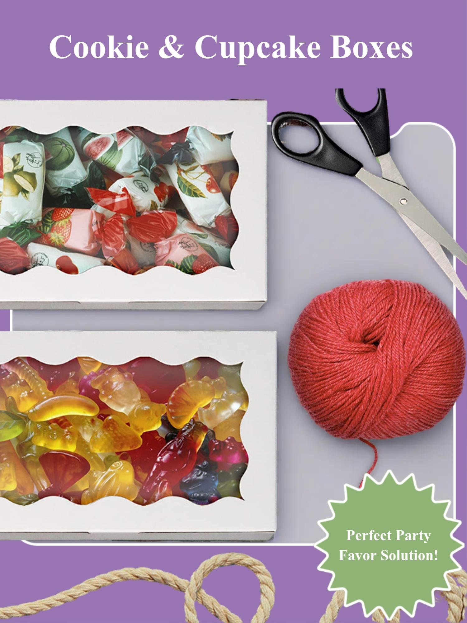 20-Pack Cookie & Cupcake Boxes, Baking Packaging, Candy Gift Box, Dessert Storage, Ideal for Weddings Birthdays, No Batteries Needed