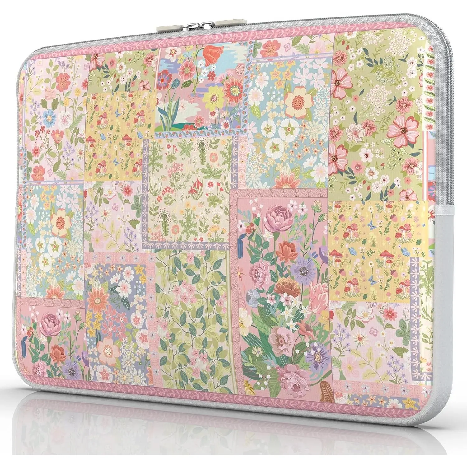MacBook Air Sleeve for MacBook Air 13-13.6 inch, 13 Inch Laptop Sleeve Compatible with MacBook Pro, Protective Cute Pink Laptop Sleeve Case for Chromebook, HP, Dell (Floral)