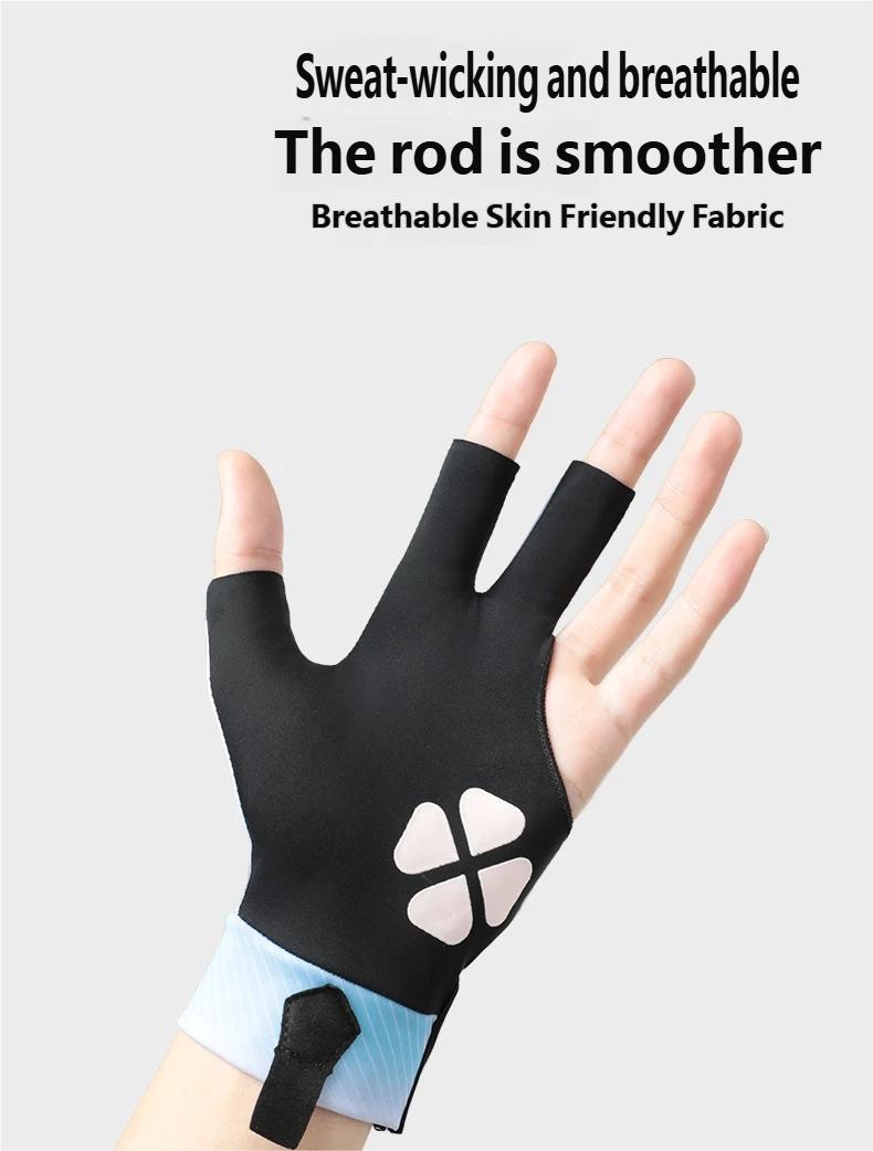 Left Hand Professional Billiard Glove, Anti-Slip Breathable Three-Finger Design, Improved Aim Control, Durable Grip, All over Print, Billiard Accessories