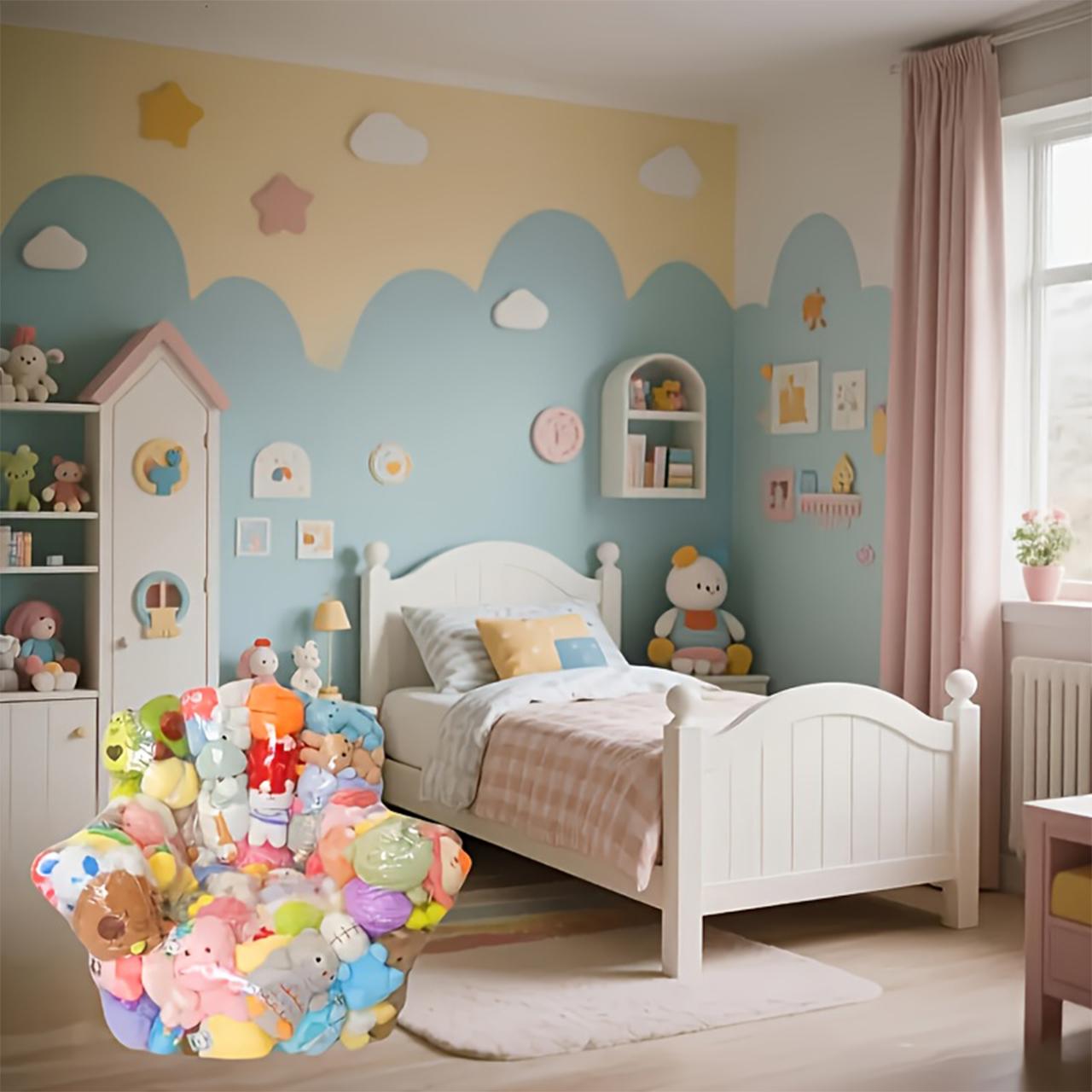 DIY Transparent Doll Sofa Cover, PVC Filled Animal Storage Display Rack, Cute Mini Furniture for Room Decor and Collection Storage