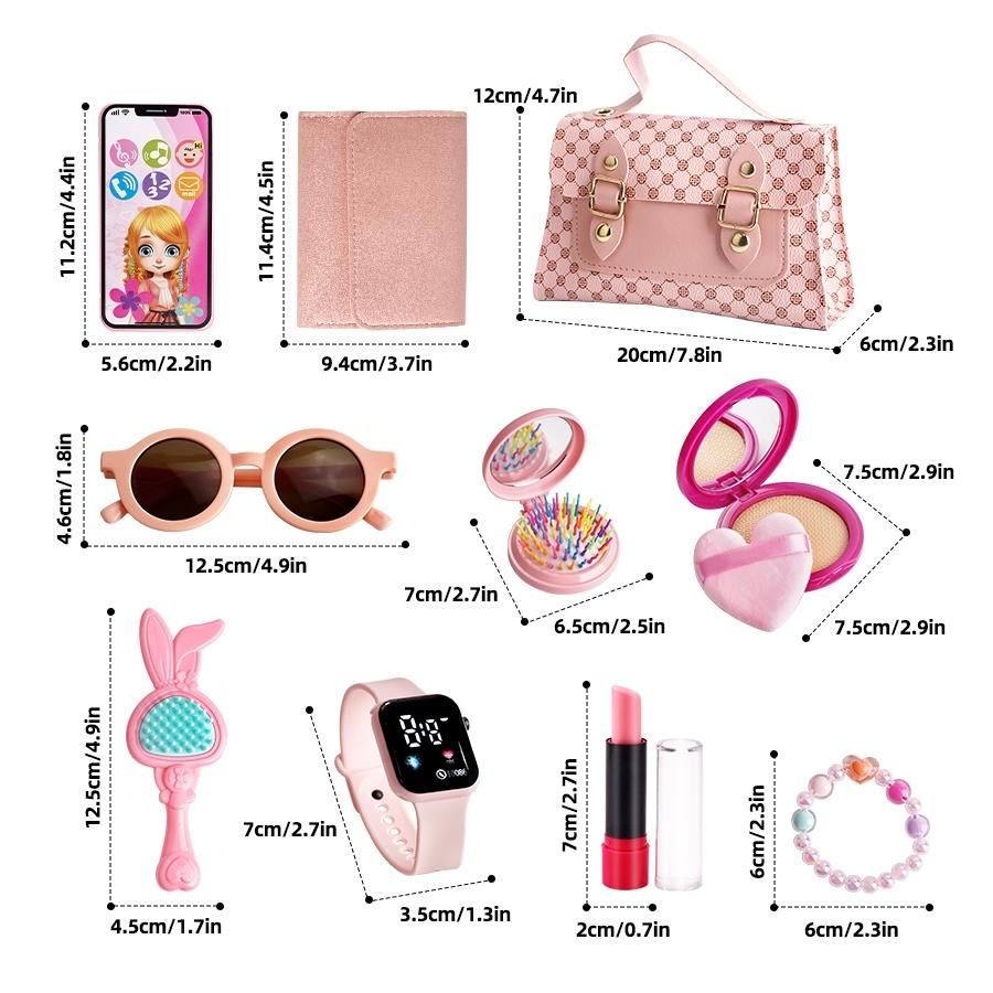 Princess Role Play Toy Set, Pretend Play Accessories, Role Playing Accessories for Girls Aged 3-8, Includes Realistic Makeup, Phone, Watch, Lipstick & Wallet, Christmas & Birthday Gift
