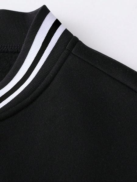 Men's Letter Print Baseball Collar Bomber Jacket, Loose Casual Sporty Long Sleeve Varsity Jacket for Fall & Winter, Men's Outerwear for Daily Wear