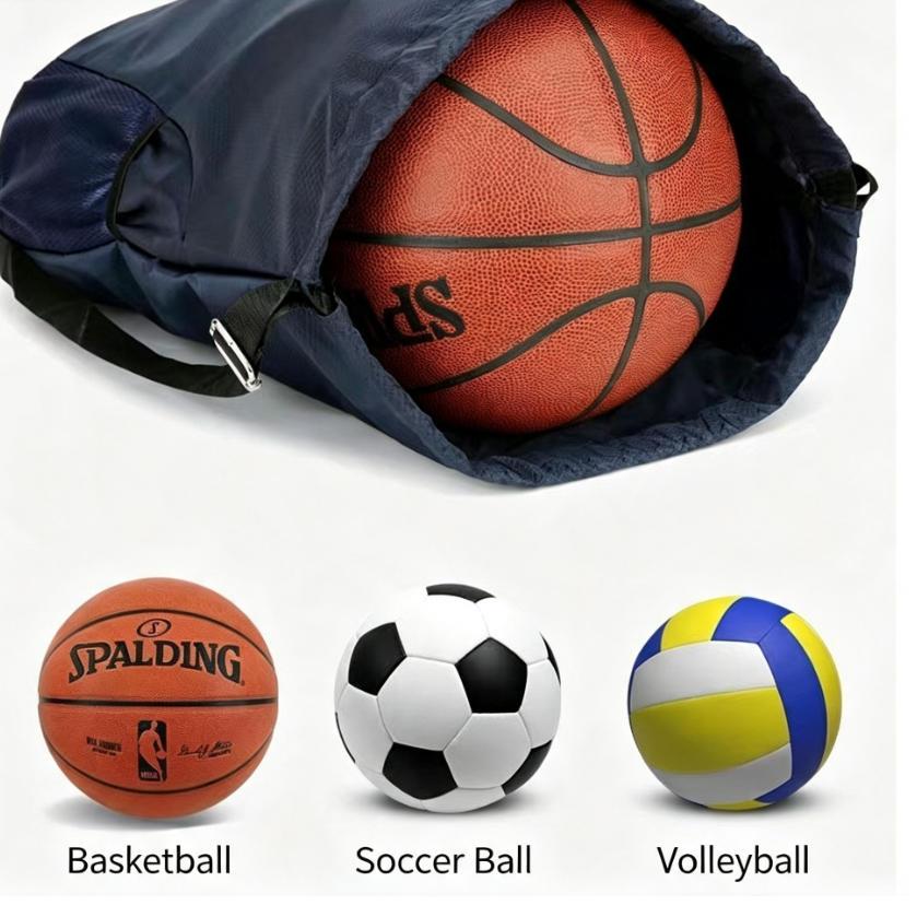 Large Capacity Drawstring Gym Bag, Water‑Resistant Sports Backpack with Independent Shoe Pocket for Basketball Training