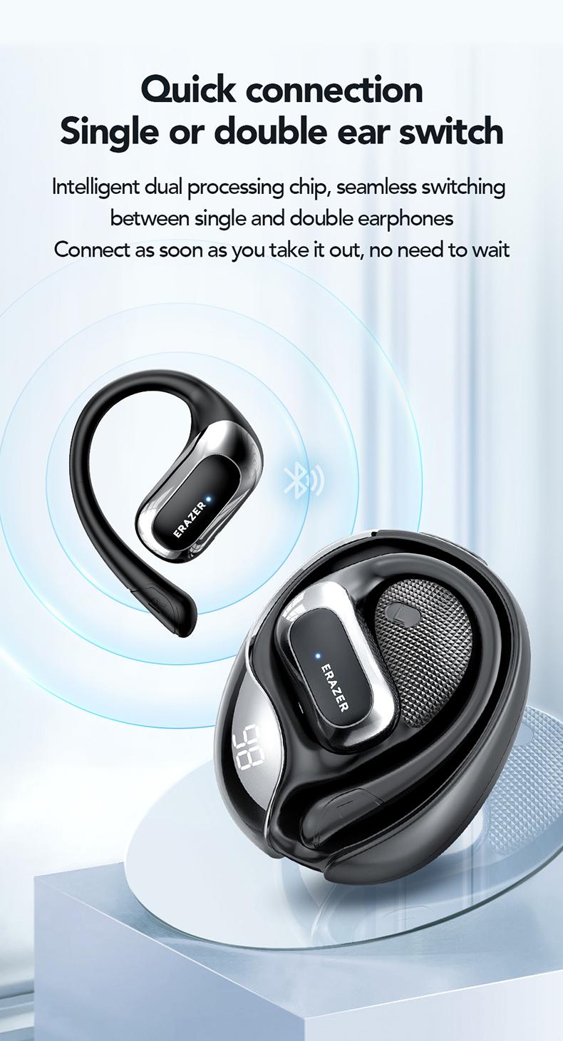 ERAZER X5 Translation Earbuds, Supports Real-Time Translation in 134 Languages With APP, Bluetooth 6.0 Earphones, Suitable for Office, Sports, Study and Audio Calls ,Built-in Microphone Earphones