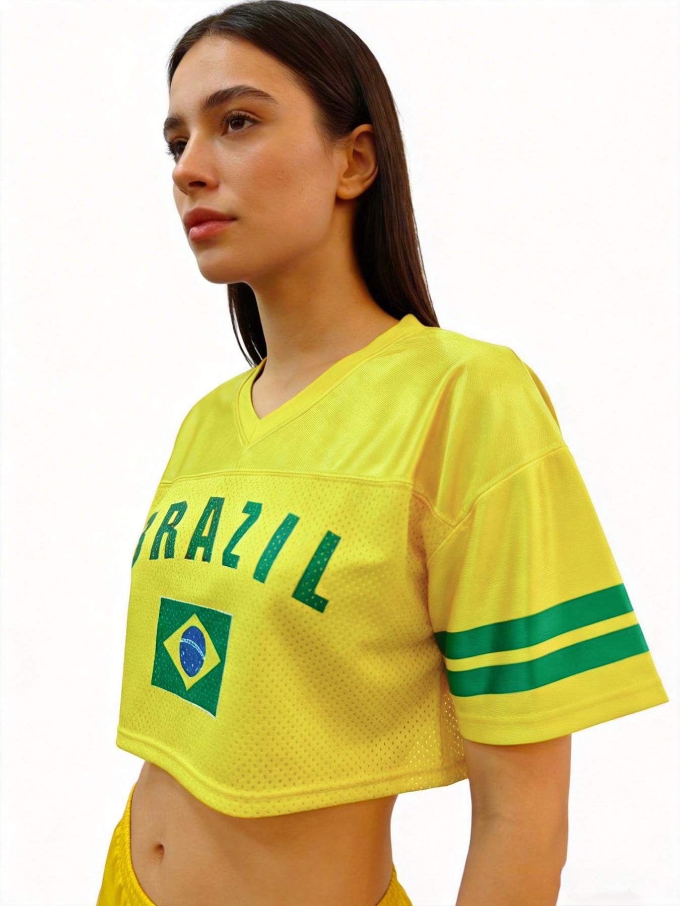 Women's Germany/Brazil/USA/Argentina/France/South Korea/South Africa/Netherlands/Mexico/Portugal/Japan/Uruguay/Spain/Italy/England Soccer Jersey | 2026 World Cup Country Crop Top | Football Fan Game Day Shirt