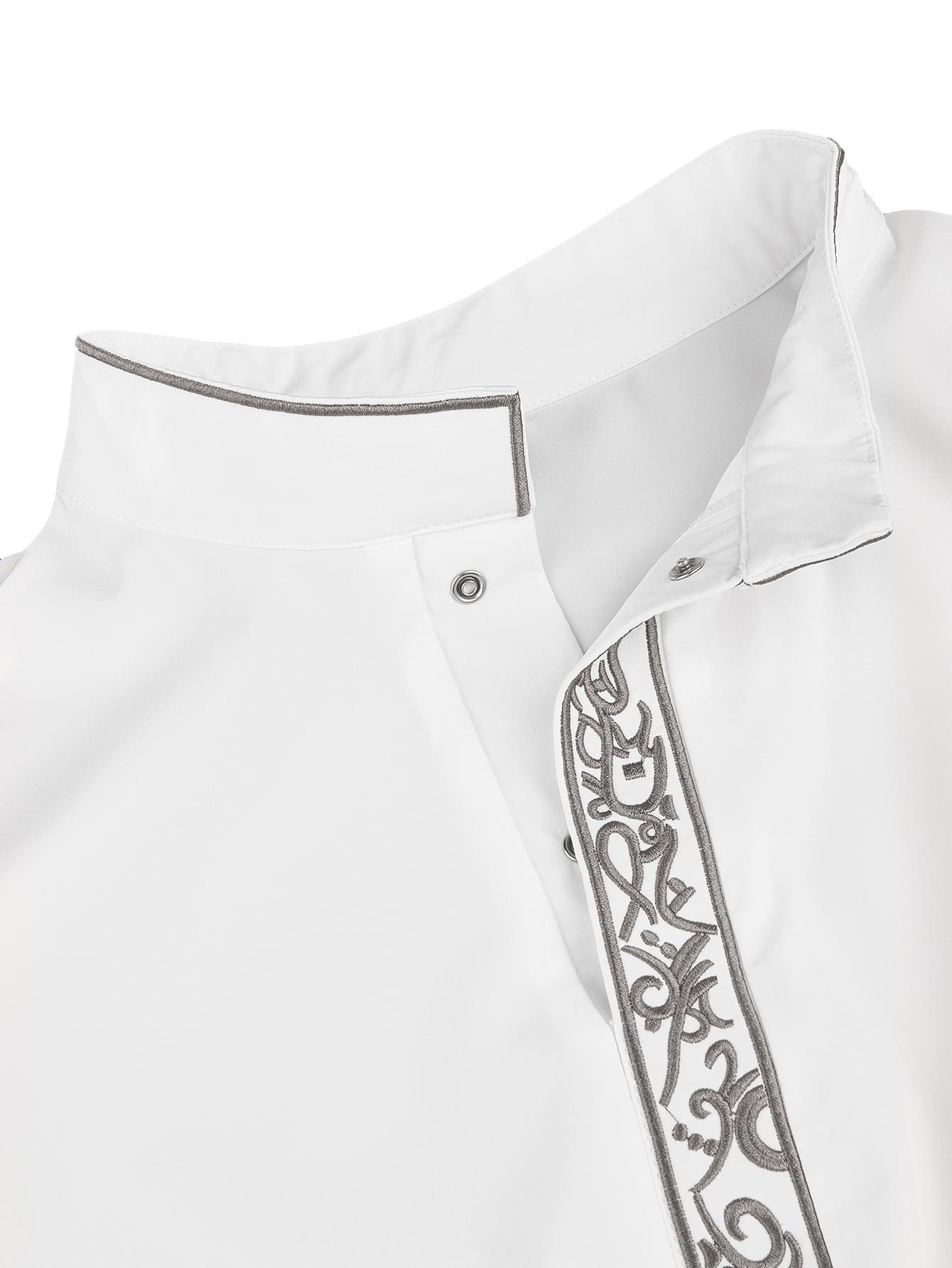 Islamic Traditional Men's Stand Collar Embroidered Robe, Fashionable Daily Wear, Ramadan Eid Festival Clothing, Perfect Gift